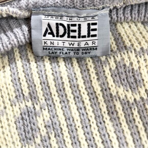 Vintage Adele Knitwear Teddy Bear All Over Print Sweater Medium - Picture 7 of 9